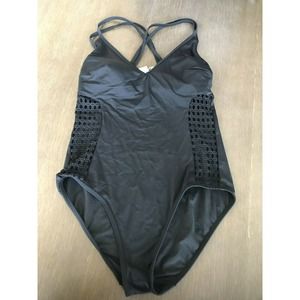 Costal Blue One Piece Swimsuit Black Size M